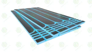 Blue XPS extruded underfloor heating insulation board with pre-cut grooves
